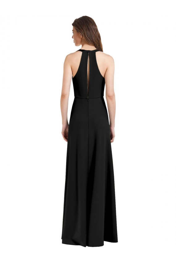 Preto Decote Alto Sem Mangas Bainha Vestidos de Madrinha / Vestidos de Noite / Vestidos de Festa Online