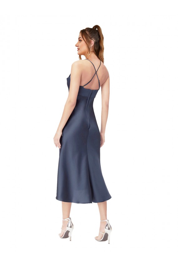 Preto Decote Capuz Sem Mangas Criss Cruz Bainha Vestidos de Madrinha / Vestidos de Noite / Vestidos de Festa Online
