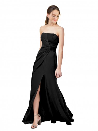 Preto Sem alças Sem Mangas Lombar Bainha Vestidos de Madrinha / Vestidos de Noite / Vestidos de Festa Online