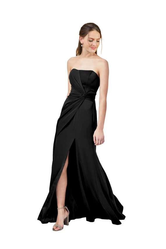 Preto Sem alças Sem Mangas Lombar Bainha Vestidos de Madrinha / Vestidos de Noite / Vestidos de Festa Online