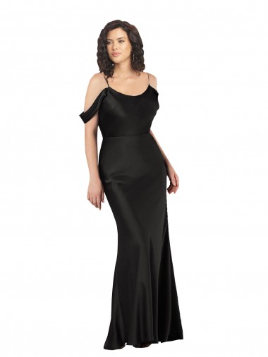 Preto Fora do Ombro Sem Mangas Lombar Linha A Vestidos de Madrinha / Vestidos de Noite / Vestidos de Festa Online