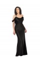 Preto Fora do Ombro Sem Mangas Lombar Linha A Vestidos de Madrinha / Vestidos de Noite / Vestidos de Festa Online