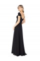 Preto Amor Mangas Curtas Linha A Vestidos de Madrinha Online