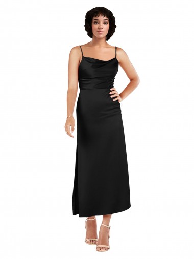 Preto Decote Capuz Sem Mangas Linha A Vestidos de Madrinha / Vestidos de Noite / Vestidos de Festa Online