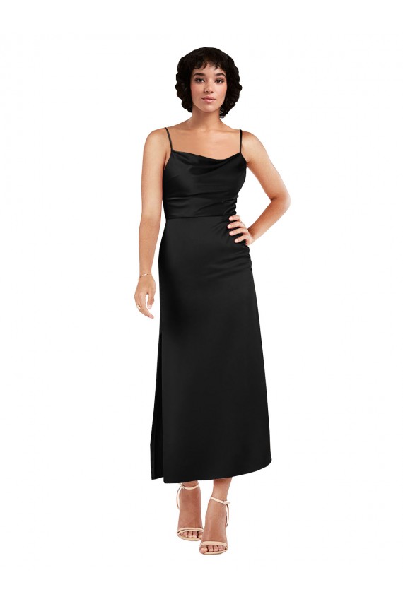 Preto Decote Capuz Sem Mangas Linha A Vestidos de Madrinha / Vestidos de Noite / Vestidos de Festa Online