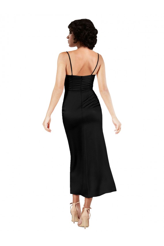 Preto Decote Capuz Sem Mangas Linha A Vestidos de Madrinha / Vestidos de Noite / Vestidos de Festa Online