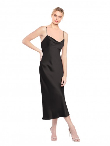 Preto Decote Capuz Sem Mangas Lombar Linha A Vestidos de Madrinha / Vestidos de Noite / Vestidos de Festa Online