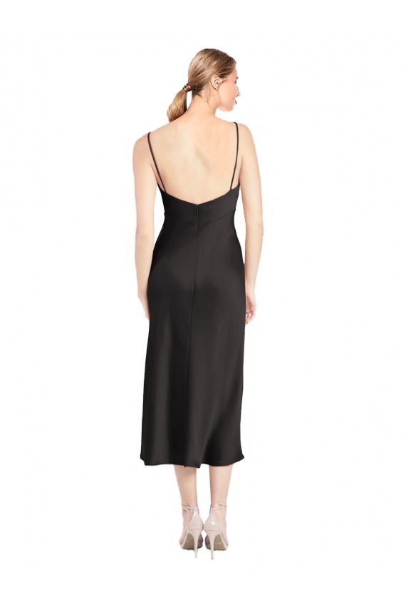 Preto Decote Capuz Sem Mangas Lombar Linha A Vestidos de Madrinha / Vestidos de Noite / Vestidos de Festa Online