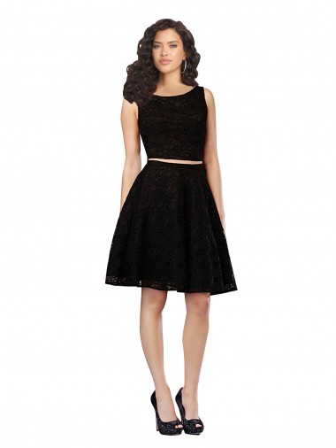 Preto Decote Joia Sem Mangas Linha A Vestidos de Madrinha / Vestidos de Cocktail / Vestidos de Homecoming Online