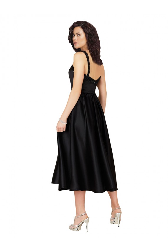 Preto Decote Quadrado Sem Mangas Linha A Vestidos de Madrinha / Vestidos de Festa / Vestidos de Cocktail / Vestidos de Homecoming Online