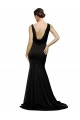 Preto Decote V Sem Mangas Lombar Linha A Longo Vestidos de Madrinha / Vestidos de Noite / Vestidos de Festa Online