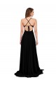Preto Decote V Sem Mangas Abrir de volta Linha A Vestidos de Madrinha / Vestidos de Noite / Vestidos de Festa Online