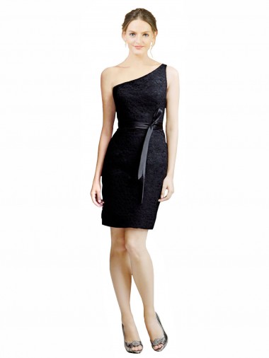 Preto Um Ombro Sem Mangas Abrir de volta Linha A Vestidos de Madrinha / Vestidos de Cocktail / Vestidos de Homecoming Online