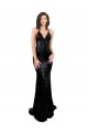 Preto Decote V Sem Mangas Criss Cruz Sereia Vestidos de Madrinha / Vestidos de Noite / Vestidos de Festa Online