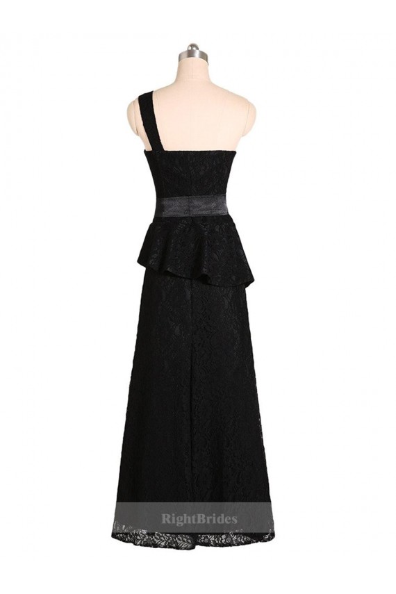 Preto Um Ombro Sem Mangas Sereia Longo Vestidos de Madrinha Online