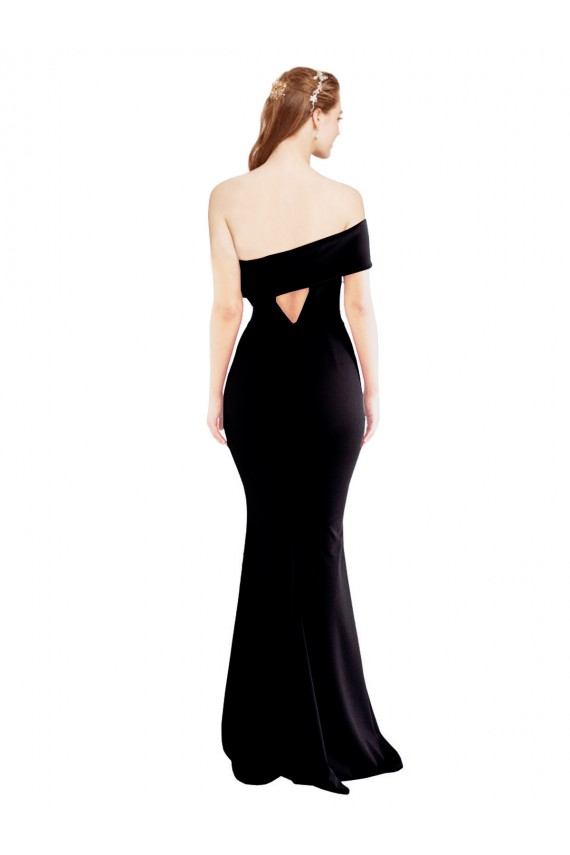 Preto Um Ombro Sem Mangas Buraco da fechadura Sereia Vestidos de Madrinha / Vestidos de Noite / Vestidos de Festa Online