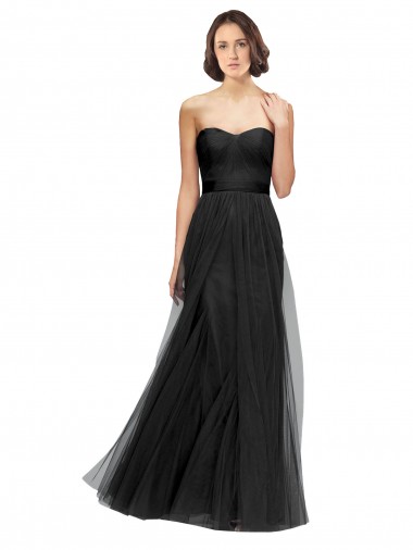 Preto Amor Sem Mangas Linha A Vestido de Madrinha / Vestido de Noite Online