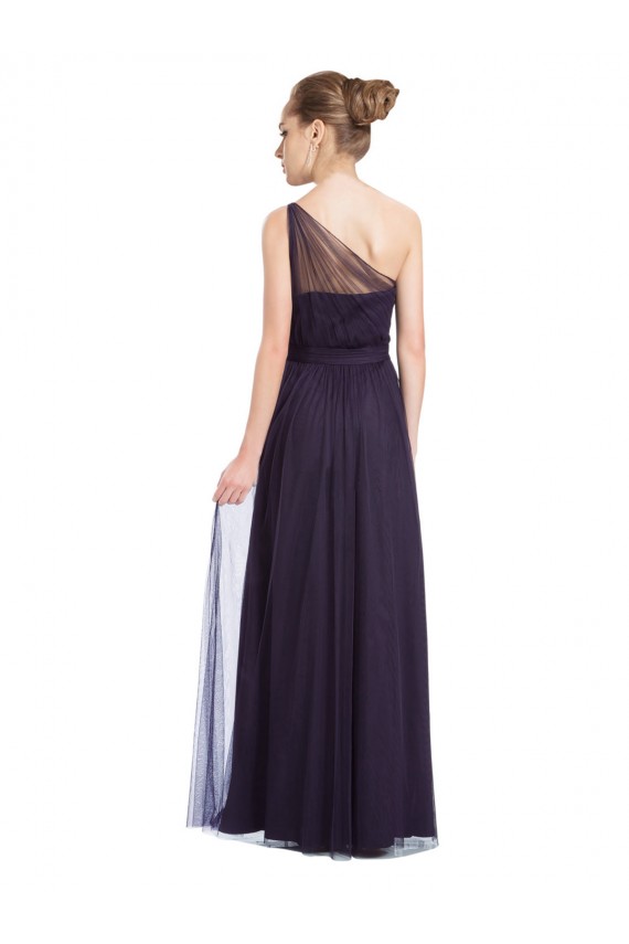 Preto Um Ombro Sem Mangas Linha A Vestido Formais / Vestido de Madrinha Online