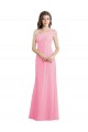 Quase Rosa Um Ombro Sem Mangas Linha A Vestidos de Madrinha Online