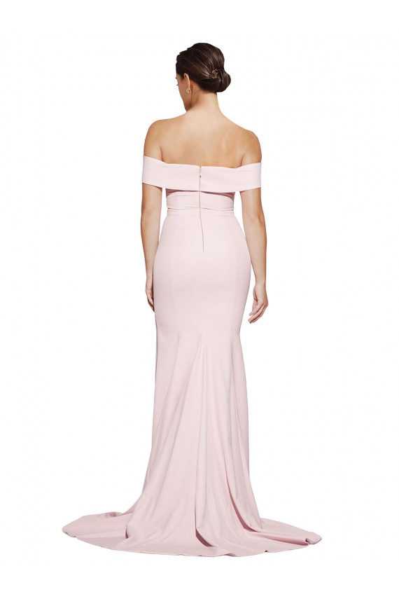 Rosa Decote Quadrado Sem Mangas Lombar Bainha Vestidos de Madrinha / Vestidos de Noite / Vestidos de Festa Online