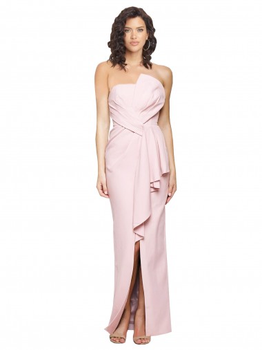 Rosa Sem alças Sem Mangas Lombar Bainha Vestidos de Madrinha / Vestidos de Noite / Vestidos de Festa Online
