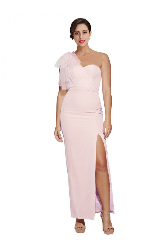 Rosa Amor Sem Mangas Lombar Bainha Vestidos de Madrinha / Vestidos de Noite / Vestidos de Festa Online