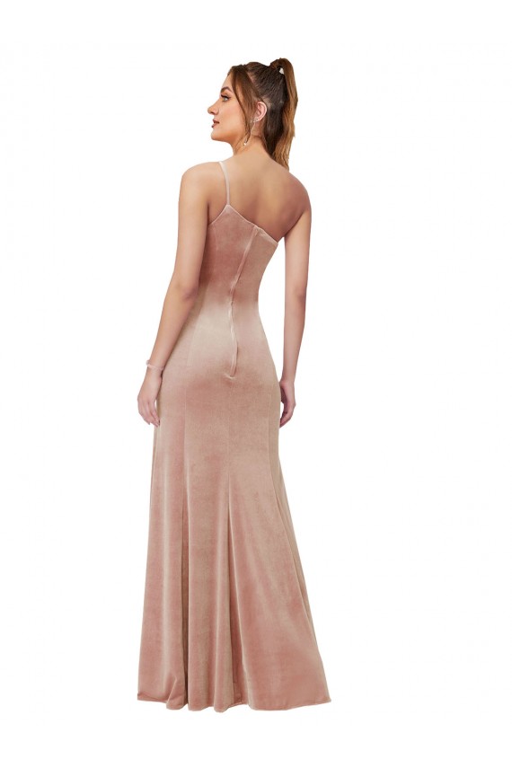 Rosa Um Ombro Sem Mangas Bainha Longo Vestidos de Madrinha / Vestidos de Noite / Vestidos de Festa Online