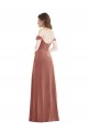 Rosa Canela Fora do Ombro Sem Mangas Linha A Vestido de Madrinha / Vestido de Festa Online