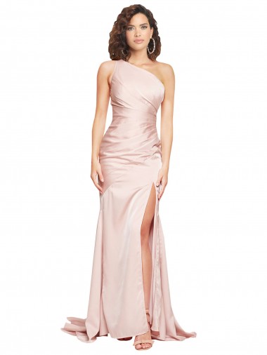 Rosa Um Ombro Sem Mangas Bainha Vestidos de Madrinha / Vestidos de Noite / Vestidos de Festa Online