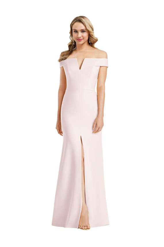 Rosa Decote V Sem Mangas Trombeta Vestidos de Madrinha / Vestidos de Noite / Vestidos de Festa Online