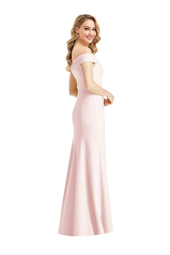 Rosa Decote V Sem Mangas Trombeta Vestidos de Madrinha / Vestidos de Noite / Vestidos de Festa Online