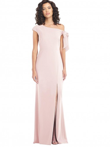 Rosa Fora do Ombro Mangas Curtas Trombeta Vestidos de Madrinha / Vestidos de Noite / Vestidos de Festa Online