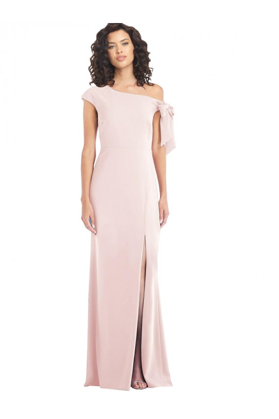 Rosa Fora do Ombro Mangas Curtas Trombeta Vestidos de Madrinha / Vestidos de Noite / Vestidos de Festa Online