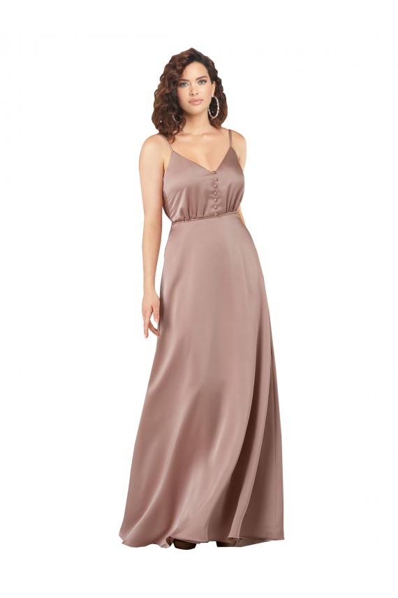 Rosa Empoeirado Amor Sem Mangas Linha A Vestidos de Madrinha / Vestidos de Noite Online