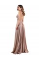 Rosa Empoeirado Decote V Sem Mangas Lombar Linha A Vestidos de Madrinha / Vestidos de Noite / Vestidos de Festa Online