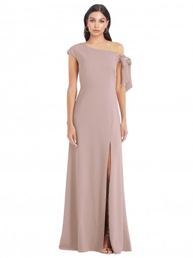 Rosa Empoeirado Fora do Ombro Sem Mangas Linha A Vestidos de Madrinha / Vestidos de Noite / Vestidos de Festa Online
