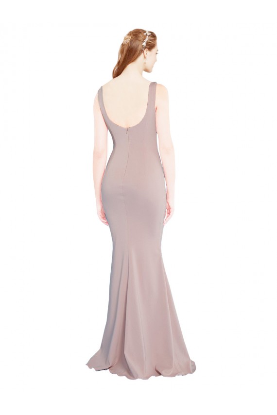 Rosa Empoeirado Colher Mangas Curtas Sereia Vestidos de Madrinha / Vestidos de Noite / Vestidos de Festa Online