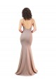 Rosa Empoeirado Decote V Sem Mangas Lombar Sereia Longo Vestidos de Madrinha / Vestidos de Noite / Vestidos de Festa Online