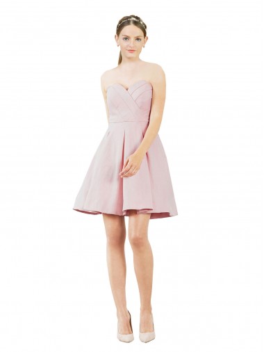 Rosa Amor Sem Mangas Linha A Vestidos de Madrinha / Vestidos de Cocktail / Vestidos de Homecoming Online