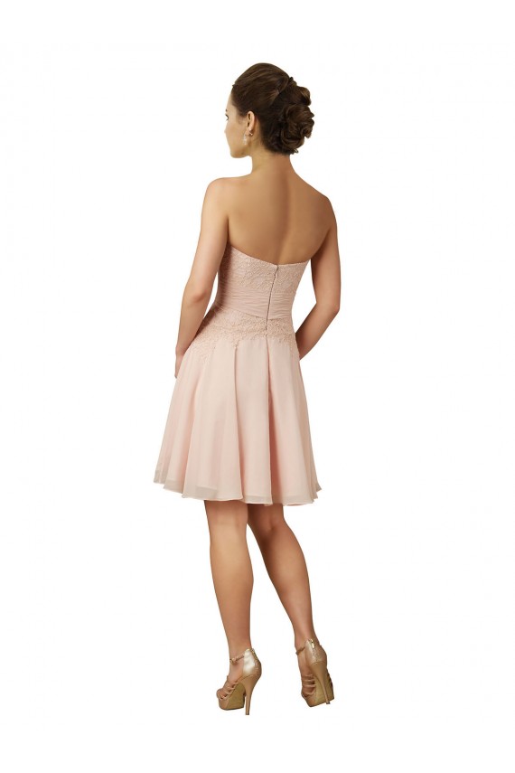 Rosa Amor Sem Mangas Linha A Vestidos de Madrinha / Vestidos de Cocktail Online