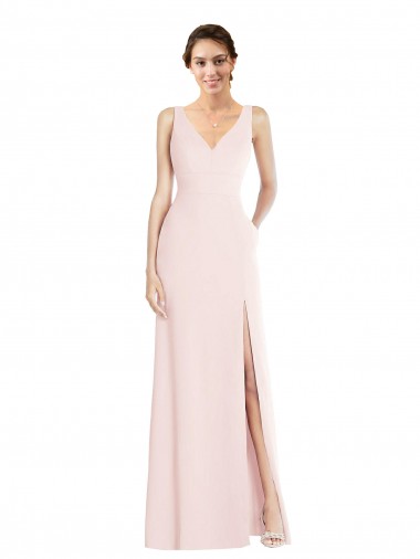 Rosa Decote V Sem Mangas Lombar Linha A Vestidos de Madrinha / Vestidos de Festa Online