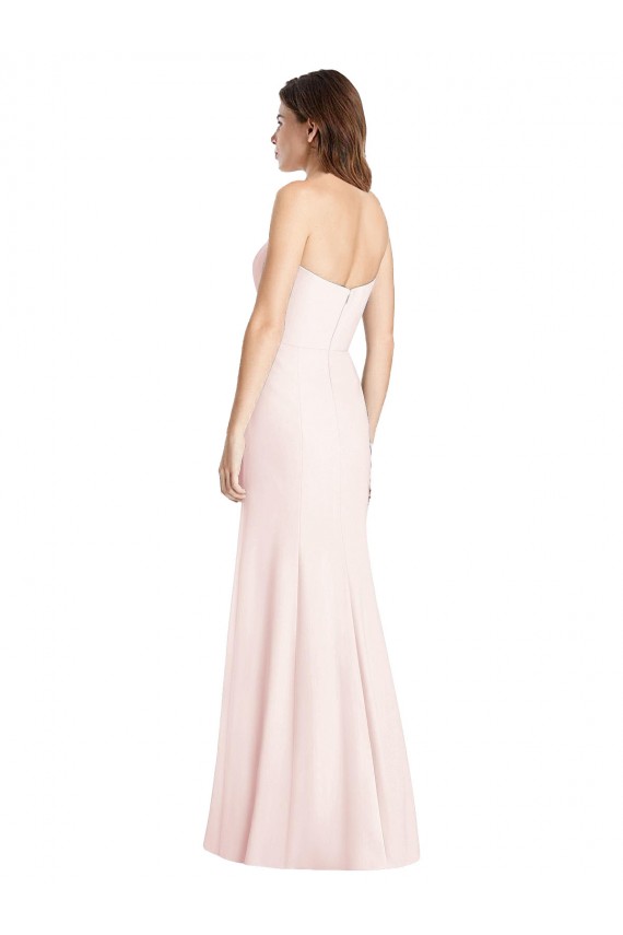 Rosa Sem alças Sem Mangas Lombar Trombeta Vestidos de Madrinha / Vestidos de Festa Online