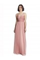 Rose Rosa Decote V Sem Mangas Linha A Vestido de Madrinha Online