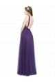 Roxo Barco Sem Mangas Lombar Linha A Vestidos de Madrinha Online