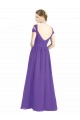 Roxo Amor Mangas Curtas Lombar Linha A Vestidos de Madrinha Online