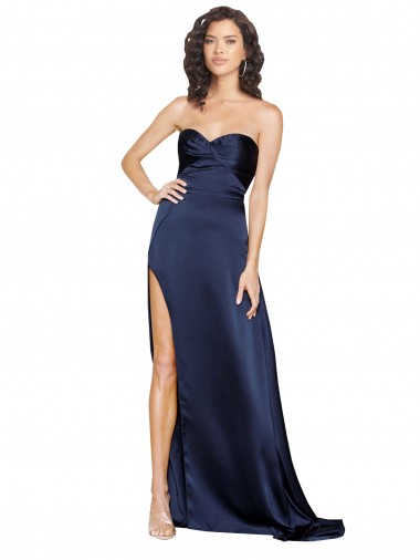 Safira Decote Alto Sem Mangas Lombar Linha A Vestidos de Madrinha / Vestidos de Noite / Vestidos de Festa Online