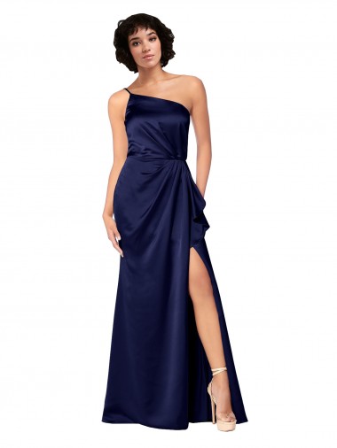 Safira Um Ombro Sem Mangas Linha A Vestidos de Madrinha / Vestidos de Noite / Vestidos de Festa Online