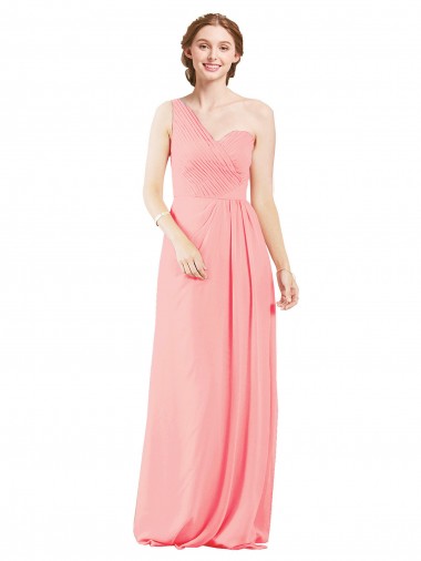 Salmão Amor Sem Mangas Linha A Vestidos de Madrinha Online
