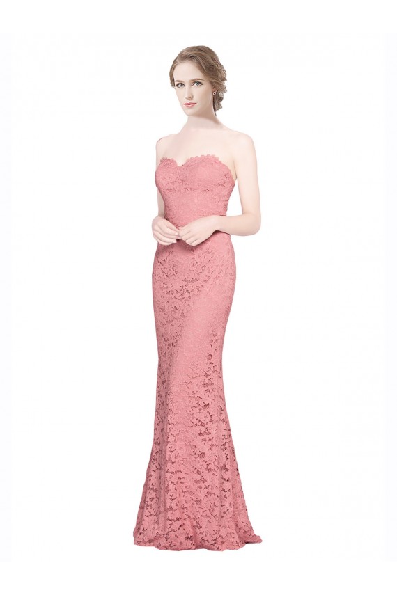 Salmão Sem alças Sem Mangas Sereia Vestidos de Madrinha / Vestidos de Festa Online
