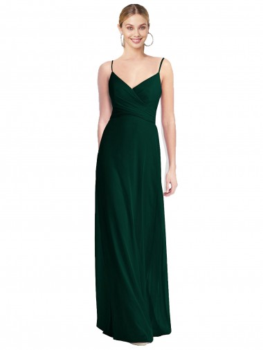 Sempre Verde Decote V Sem Mangas Lombar Linha A Vestidos de Madrinha Online